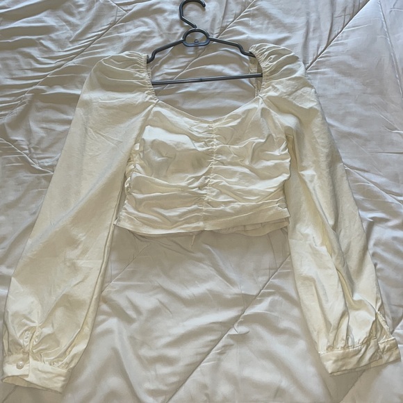 White Lace Up Top - Picture 4 of 4